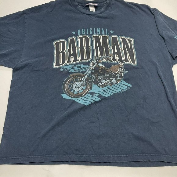 Vintage 90s Big Daddy Original Badman Motorcycle Graphic T Shirt Mens Size 2XL - Picture 1 of 9